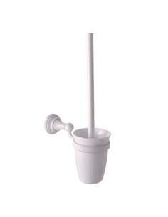 Toilet brush and holder ceramic, white Bathroom accessory...