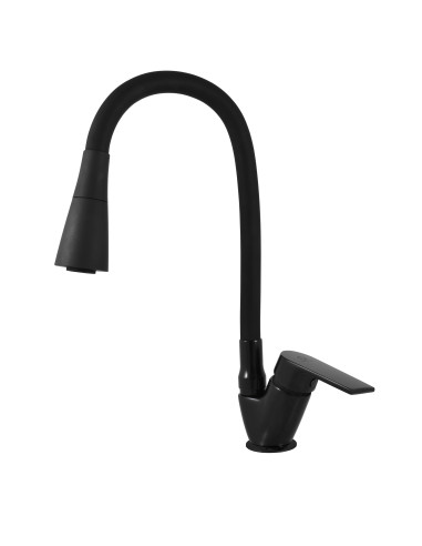 Sink lever mixer with flexible spout COLORADO BLACK MATT - Barva černá matná,Rozměr 3/8''