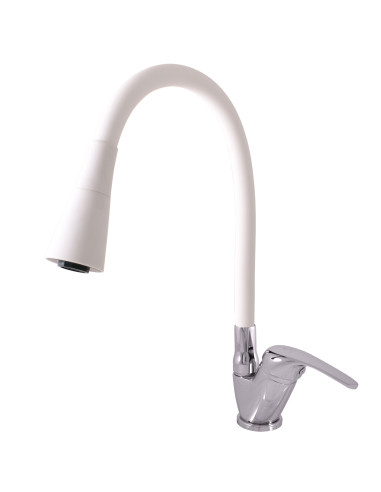 Sink lever mixer with flexible spout - Barva chrom/bílá,Rozměr 3/8'',Typ ručky ručka SÁZAVA - 1