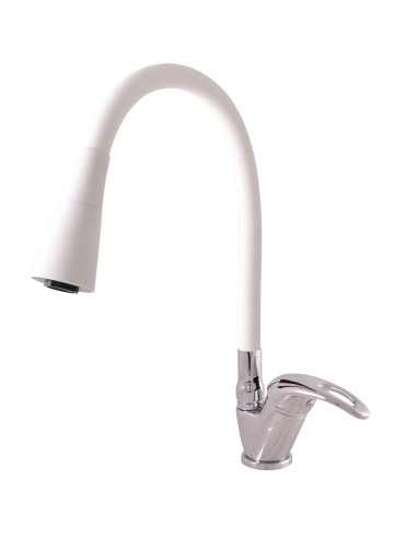 Sink lever mixer with flexible spout - Barva chrom/bílá,Rozměr 3/8'',Typ ručky ručka SÁZAVA – 3