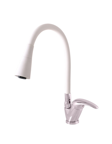 Sink lever mixer with flexible spout - Barva chrom/bílá,Rozměr 3/8'',Typ ručky ručka SÁZAVA – 5