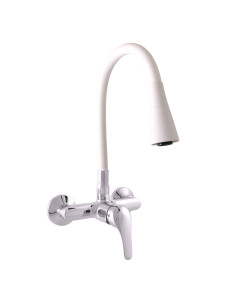 Sink lever mixer with flexible spout and shower  - Barva...