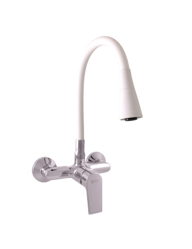 Sink lever mixer with flexible spout COLORADO CHROME/WHITE - Barva chrom/bílá,Rozměr 150 mm