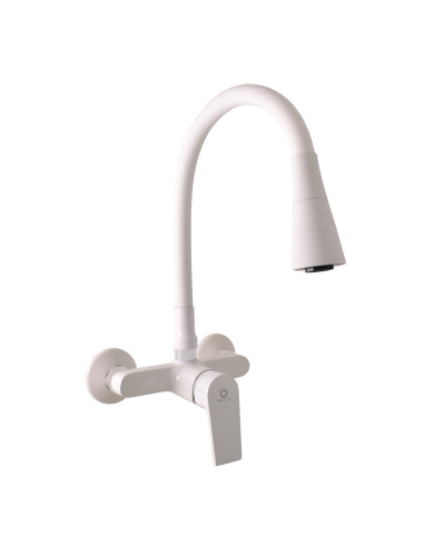 Sink lever mixer with flexible spout - Barva bílá,Rozměr 100 mm