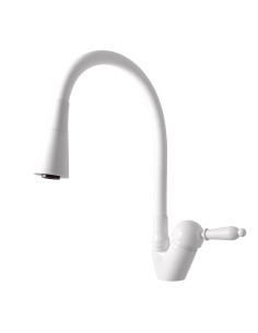 Sink lever mixer with flexible spout LABE WHITE - Barva...