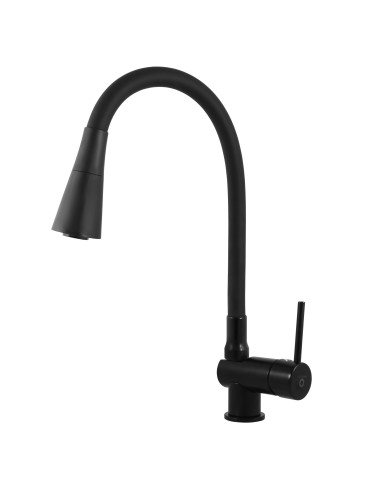 Sink lever mixer with flexible spout  - Barva černá matná,Rozměr 3/8''