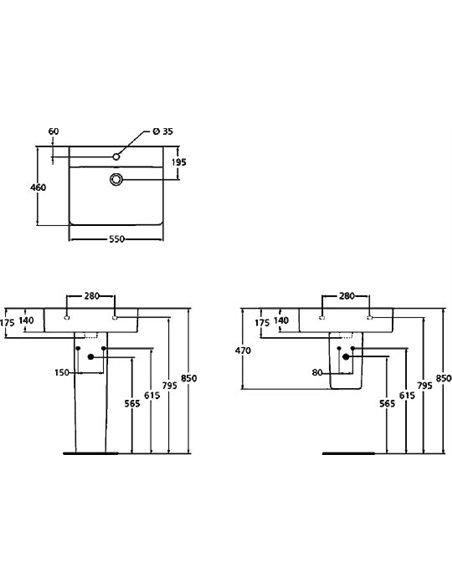 Ideal Standard Basin Connect Cube E784401 - 4