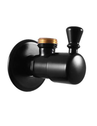 Angle valve with ceramic headwork G1/2'' x G3/8'' RETRO BLACK MATT - Barva černá matná