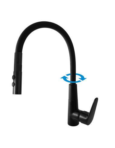 Sink lever mixer AMUR BLACK MATT - Barva černá matná,Rozměr 3/8''