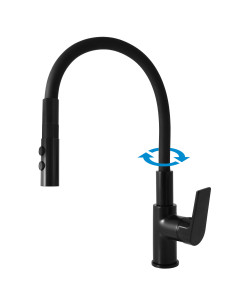 Sink lever mixer with flexible spout COLORADO BLACK MATT...