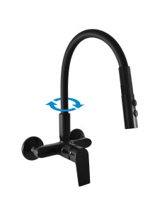 Sink lever mixer with flexible spout COLORADO BLACK MATT...