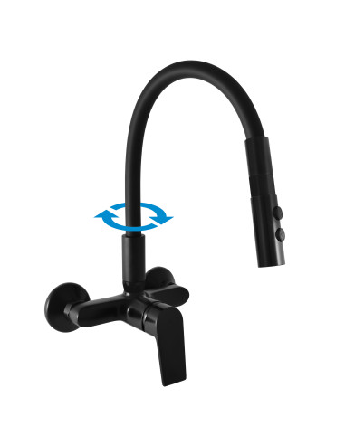 Sink lever mixer with flexible spout COLORADO BLACK MATT - Barva černá matná,Rozměr 100 mm