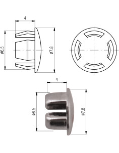 Маркировка для ручки - Barva plast - chrom - 2 ks,Rozměr ⌀6,5