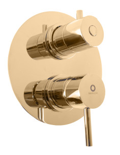Built-in bath and shower lever mixer with 3 jet with...