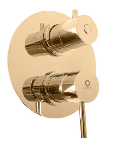 Built-in bath and shower lever mixer with 3 jet with switch SEINA GOLD - Barva zlatá