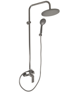 Shower faucet with head and hand shower NIL - METAL GREY-brushed matt - Barva METAL GREY - kartáčovaná ,Rozměr 150 mm,Povrchová 