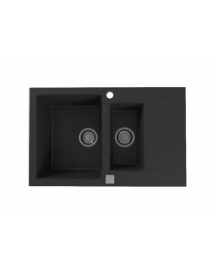 CADIT 70 col. 91 BLACK (790x500) Granitāla izlietne 1,5 bļoda ar POP-UP sifonu 3 1/2"