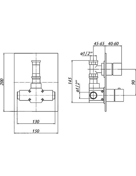 Migliore Bath Thermostatic Mixer With Shower Kvant ML.KVT-2777 Cr - 2