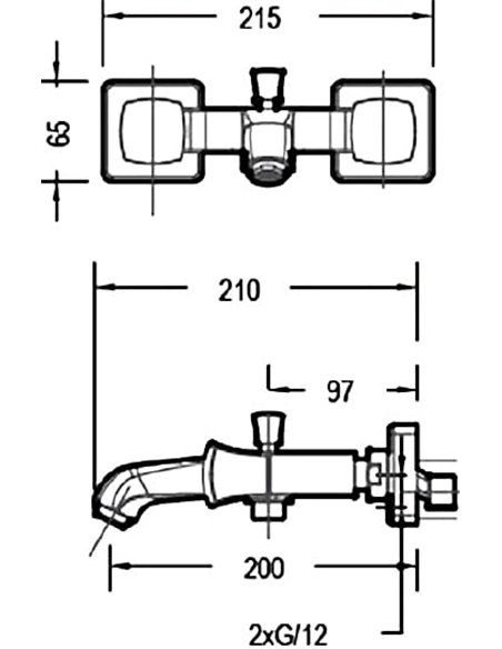Смеситель Bravat Whirlpool F678112C-01 для ванны с душем - 6