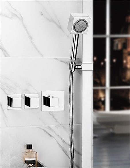 Bossini Bath Thermostatic Mixer With Shower Cube 2 Outlets LP Z032203 - 3