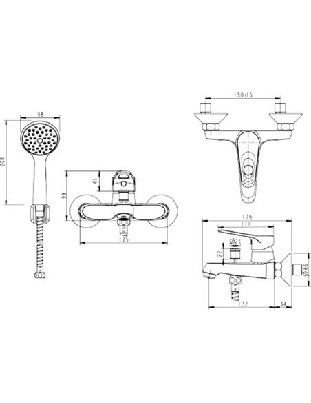Bravat Bath Mixer With Shower Eco-D F693158C-B - 4