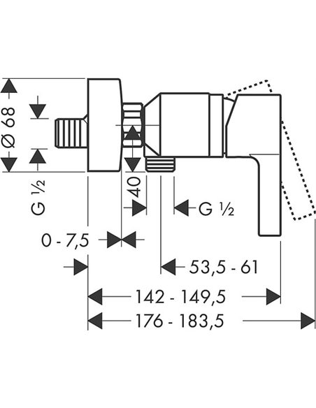 Hansgrohe Shower Mixer Metris S 31660000 - 2