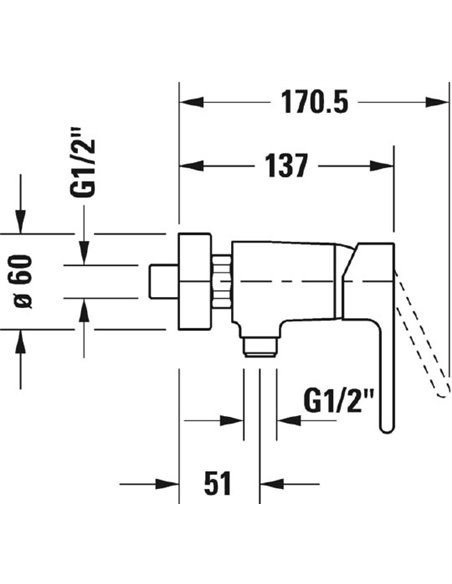 Duravit Shower Mixer B.2 B24230000010 - 3