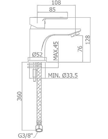 Paffoni Basin Water Mixer BLU BLU071CR - 2